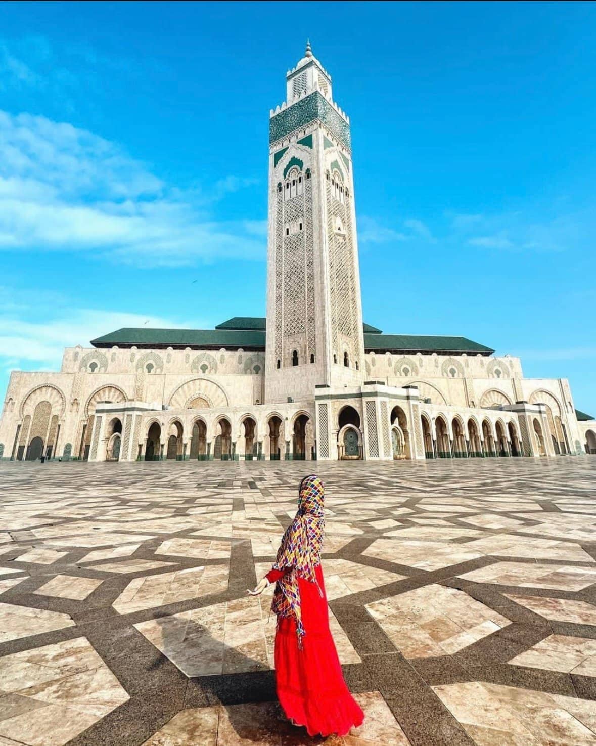 Hassan II Mosque in Casablanca, Morocco, overlooking the Atlantic Ocean