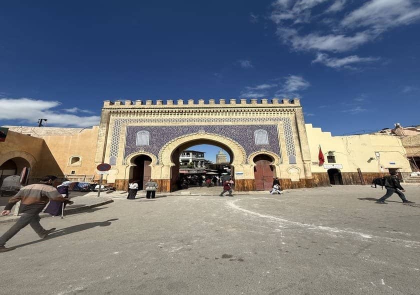 Bab Bou Jeloud, the famous Blue Gate entrance to Fez Medina, Morocco