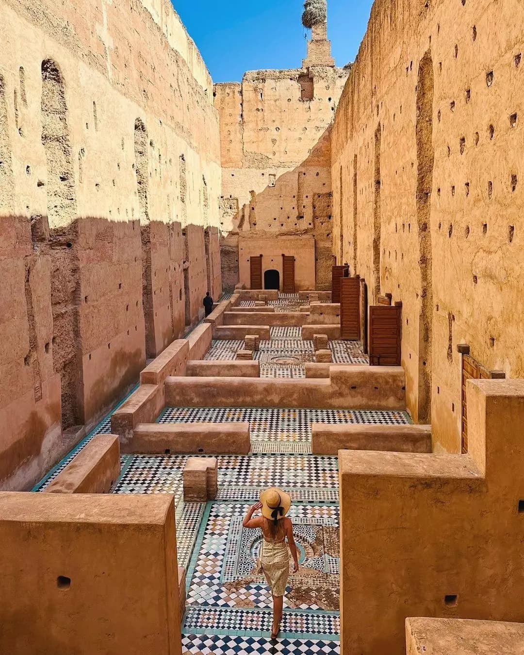 El Badi Palace in Marrakech showing the historic palace ruins and courtyard