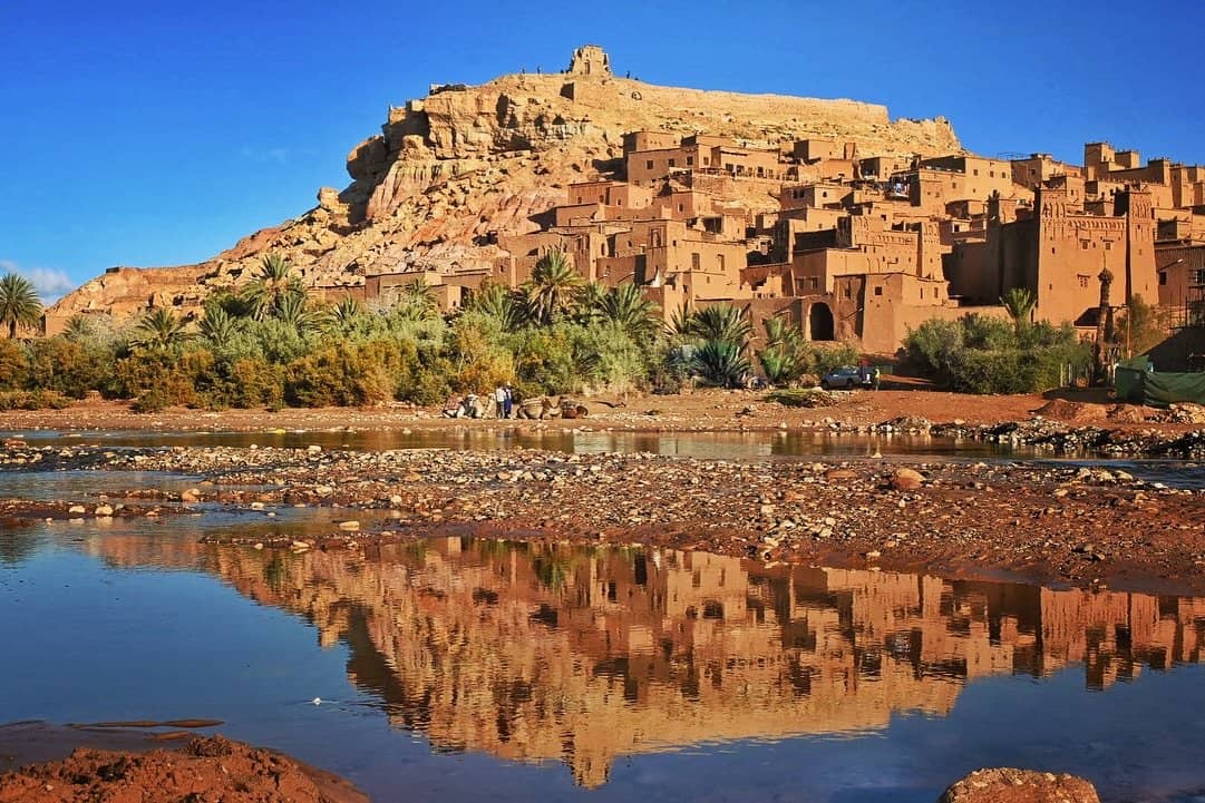 Panoramic view of Ait Ben Haddou Kasbah during a 6 Days Desert Tour from Agadir in Morocco