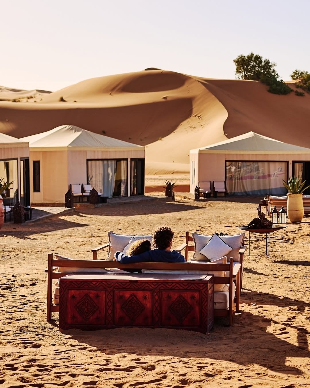 Luxury Sahara desert camp in Merzouga during a 4 Days Morocco Tour from Agadir