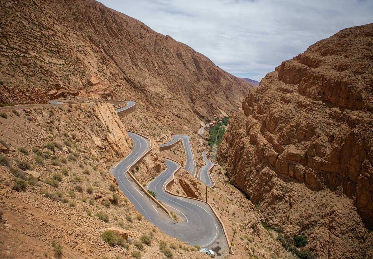 Spectacular rock formations and scenic landscapes of Dades Gorge during a 5 Day Morocco Itinerary