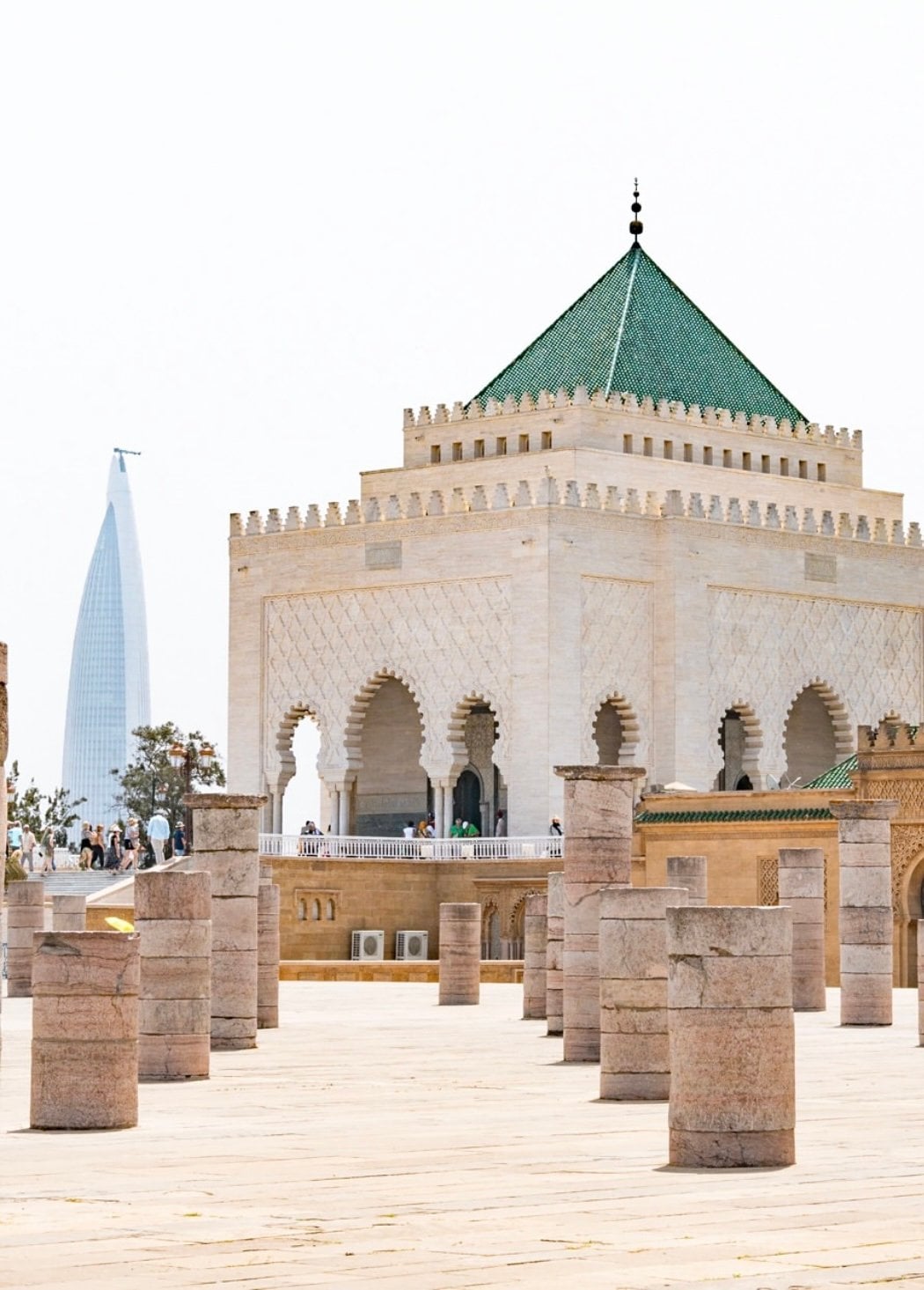 Famous Mausoleum of Mohammed V in Rabat visited on a 2 Week Morocco Itinerary