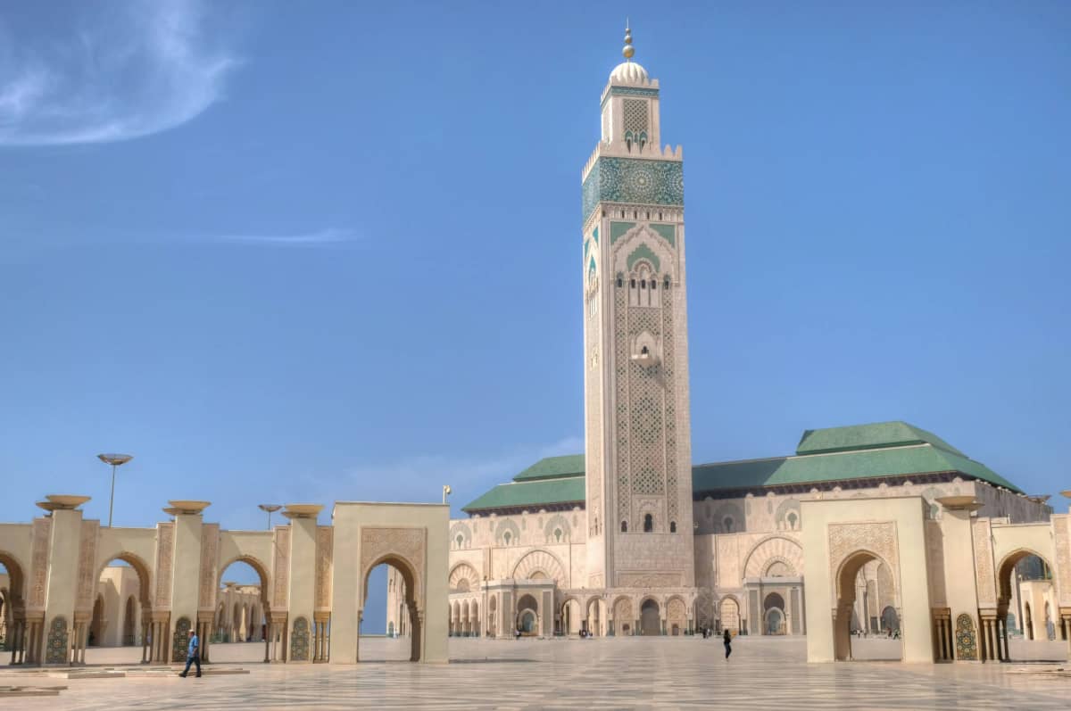 special view from casablanca around mosque hassan 2