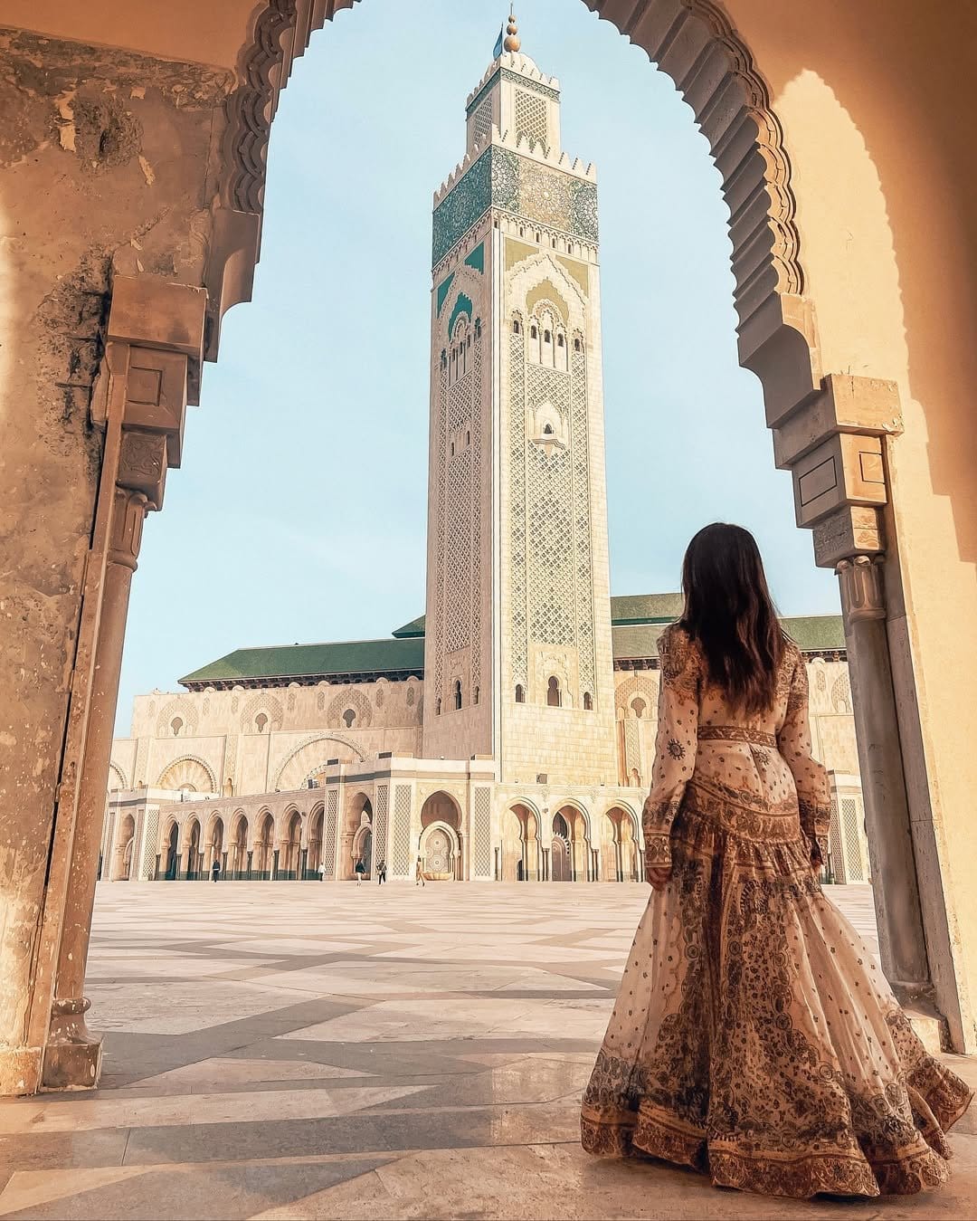 Hassan II Mosque in Casablanca overlooking the Atlantic Ocean