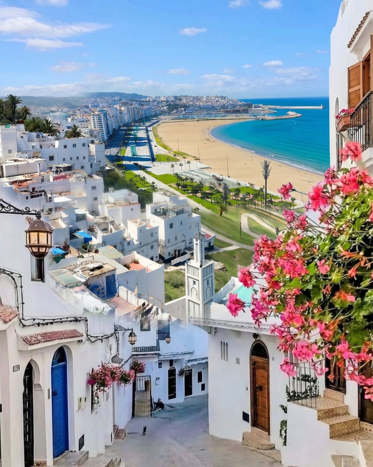 Things to Do in Tangier with views of Tangier Old Town and the Mediterranean Sea