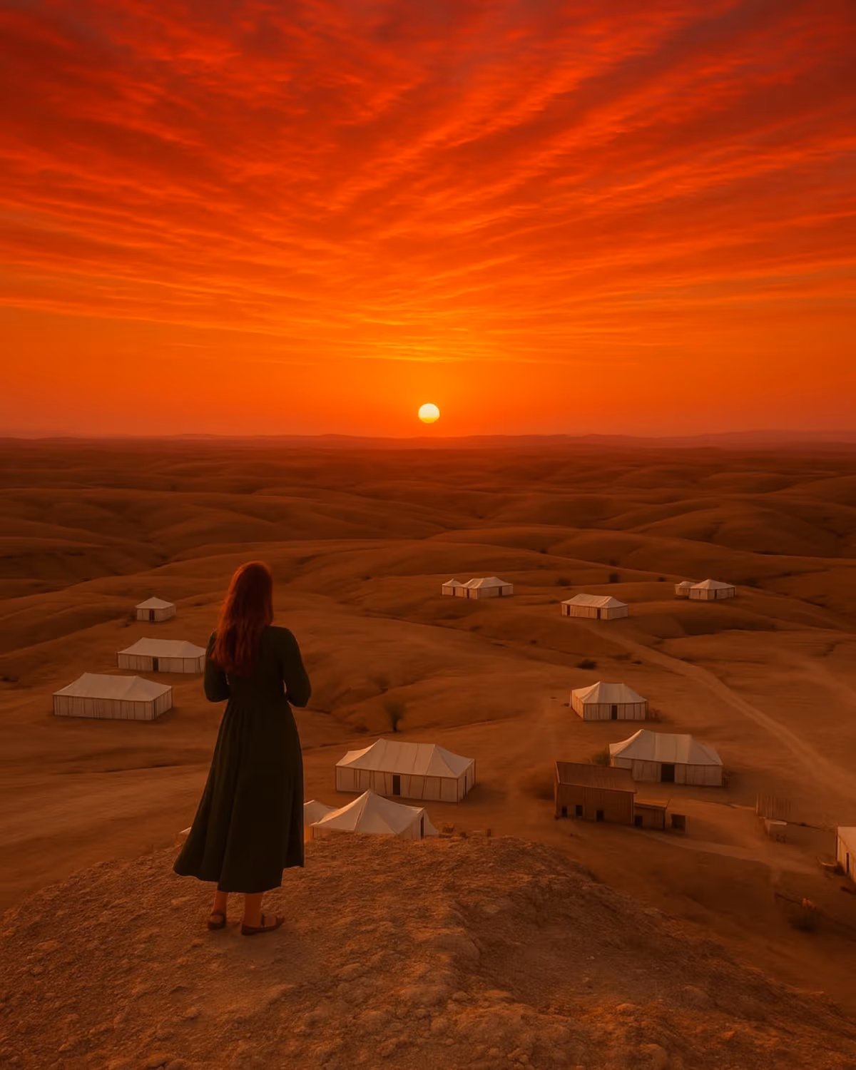 Agafay Desert vs Sahara Desert showing rocky Agafay landscape and golden Merzouga dunes